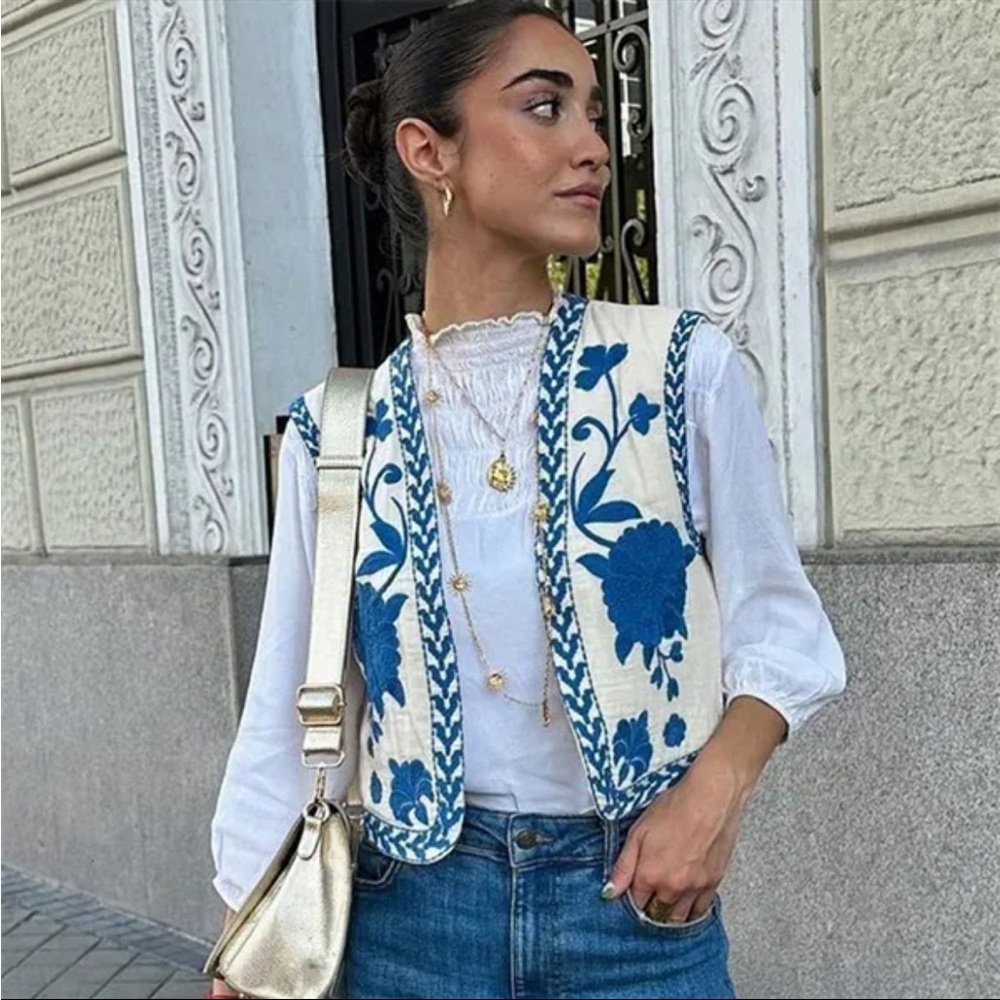 Zara embroidered vest